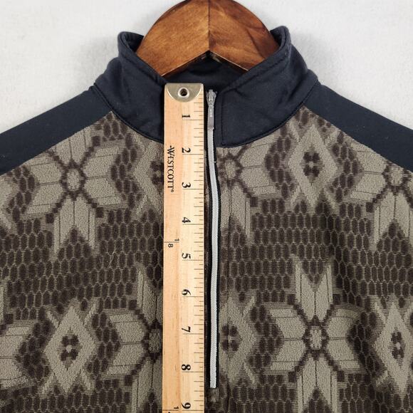 Hot Chillys HC4311 1/2 Zip Base Layer Women Medium Brown Geometric Fair Isle USA - Picture 9 of 13